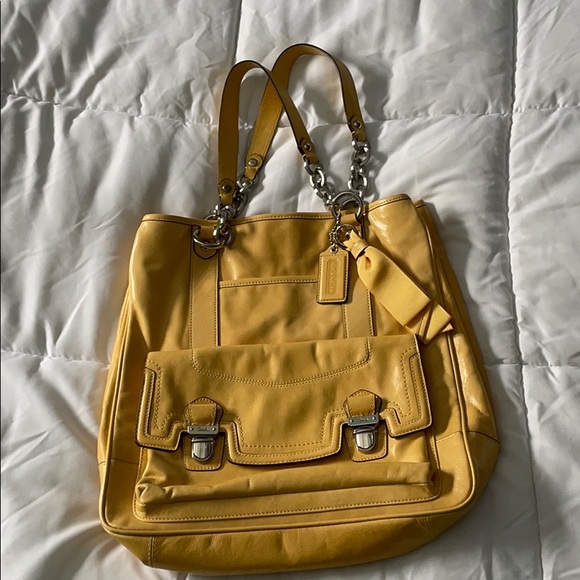 Coach large yellow tote